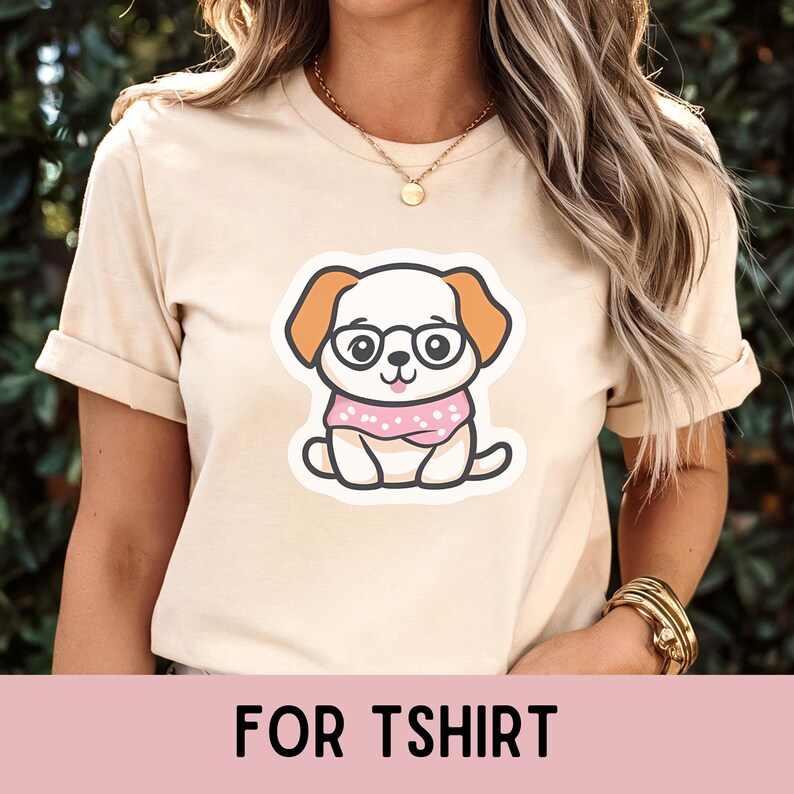 Kawaii Dog Sticker PNG Bundle: Cute Puppy Clipart, Funny Dog Graphics ...