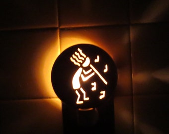 Kokopelli Night Light, Southwestern Night Light, Flute Player, Night Light, made in the USA, nite lite, functional art, Carved night light