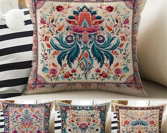 Pillow Cases Turkish Vintage Retro Floral Both Sides Printed Cozy Cottagecore Accent Cushion Cover Housewarming Gift
