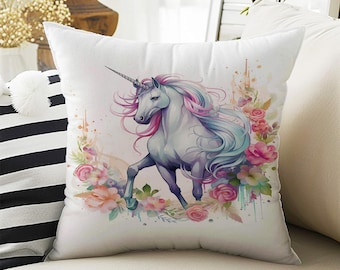 Kids Room Decor Cute Unicorn Hose Animal Pillow Covers, Bold Nursery Cushion & Decorative Children Throw Pillowcases for Playroom