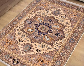 Anatolian Chenille Kilim Area Rug|Ethnic Print Turkish Rug|Vintage Carpet|Washable Living Room Rug|Ottoman Court Carpet|Traditional Decor
