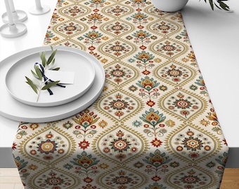 Table Runner Vintage Turkish Ottoman Kilim Ethnic Dining Room Decor Textile Accent Rug Home Decoration, Farmhouse Decor