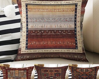 Turkish Kilim Pillow Vintage Ethnic Rug Design Cushion Cover Boho Throw Pillow Case for Sofa & Bed Decor