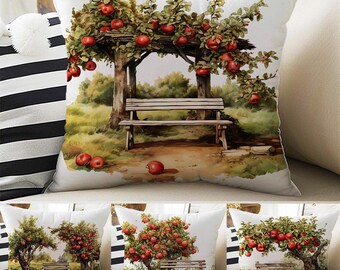 Pillow Cases Red Apple Tree Farm Both Side Printed Cozy Cottagecore Accent Cushion Cover Housewarming Gift