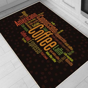 Coffee Theme Non-Slip Kitchen Runner Rug, Washable Modern Kitchen Mat, Home Decor Floor Mat for Cooking & Dining Areas, Kitchen Decor Gift