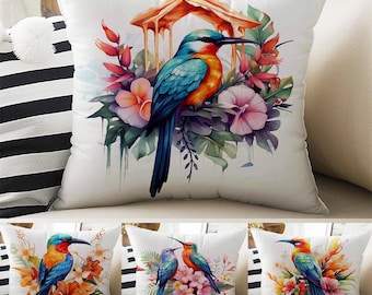 Pillow Cases Cozy Cottagecore Bird House Theme Both Side Printed Decorative Accent Cushion Cover Housewarming Gift