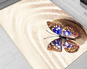 Kitchen Runner Rug Non-Slip Washable Butterfly Design, Durable & Comfortable Kitchen Mat for Modern Home Decor