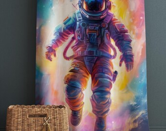 Colorful  Astronaut Space Nursery Kids Curtains & Nursery Window Drapes, Custom Size, Gift Pillow Covers for Toddler Room Decor