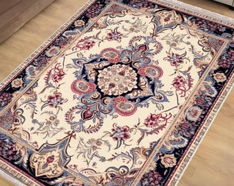 Vintage Anatolian Classic Area Rug|Ethnic Oriental Turkish Rug|Vintage Carpet|Chenille Washable Rug |Ottoman Court Carpet|Turkish Kilim Rug
