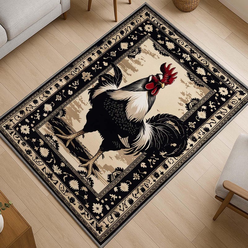Rooster Rugs - Etsy