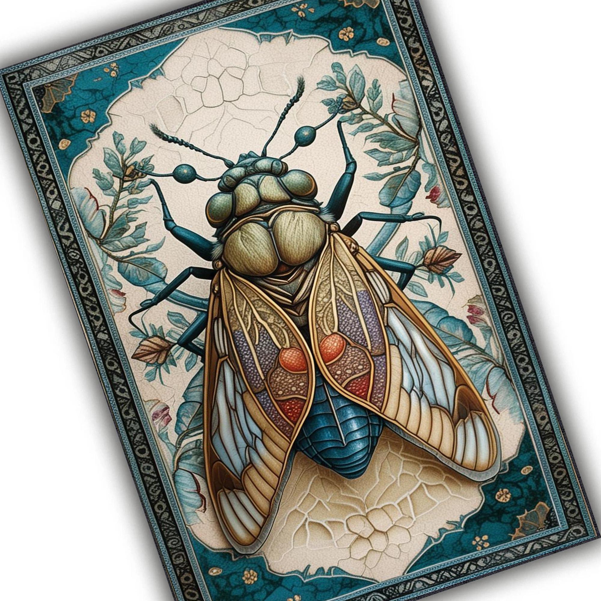 Weirdcore Rugs Cicada Rug for Weirdcore Cottagecore Decor, Whimsical Colorful Funky ...