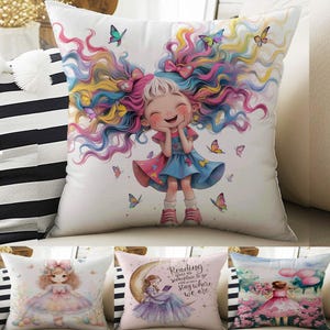 Decoración para habitación infantil: bonitas fundas de almohada para niñas, cojines llamativos para guardería y fundas de almohada decorativas para sala de juegos.