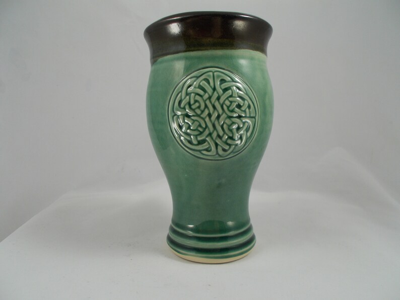 Celtic Pilsner PAIRS On SALE 24 oz. Green Pottery with Etsy