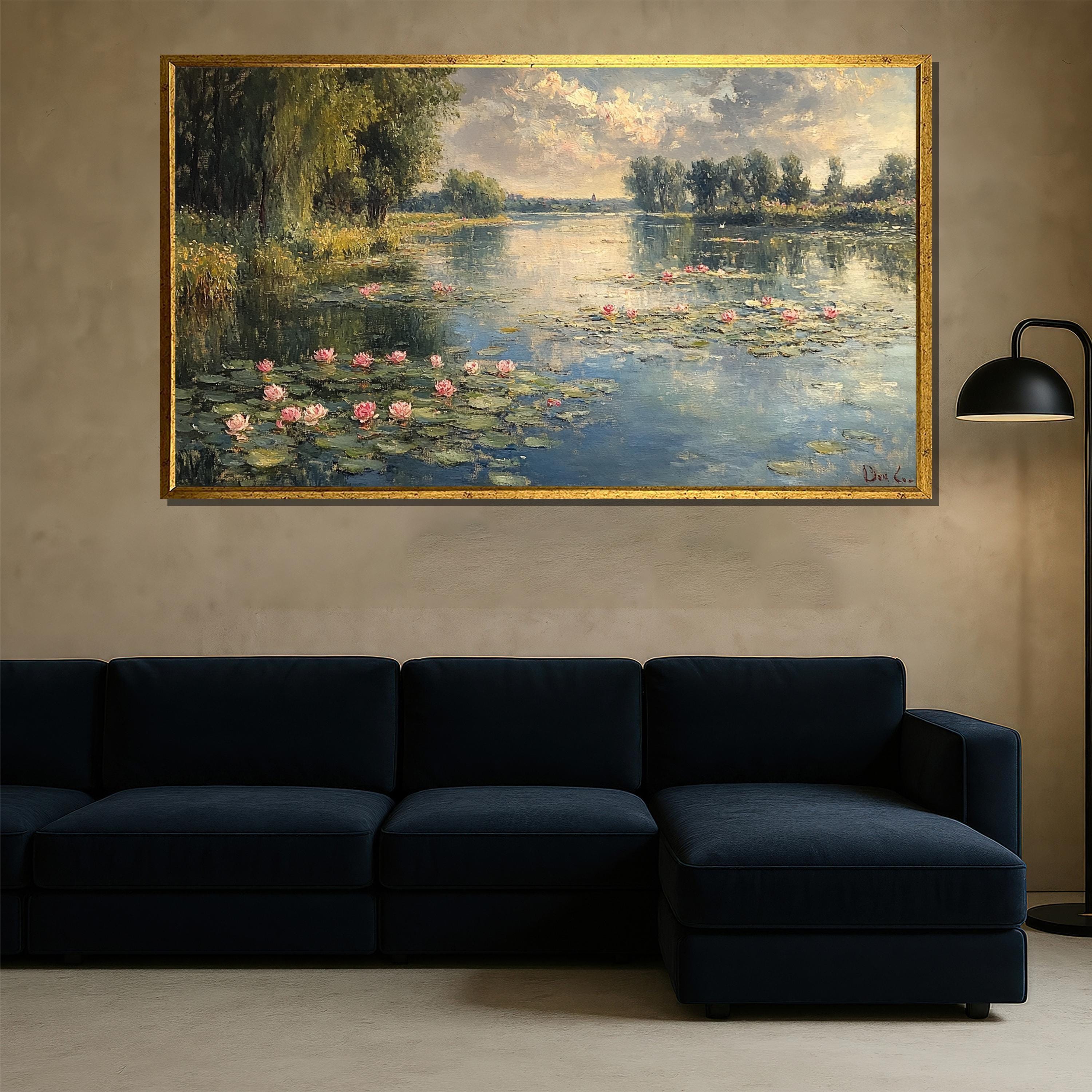 Claude Monet Water Lilies Canvas Print – Serene Landscape Wall Art - Etsy
