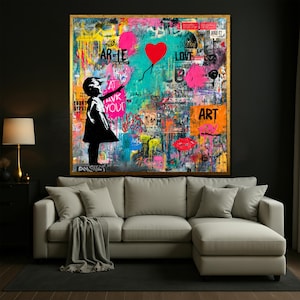 Banksy Girl with Balloon Canvas Print: Urban Street Art