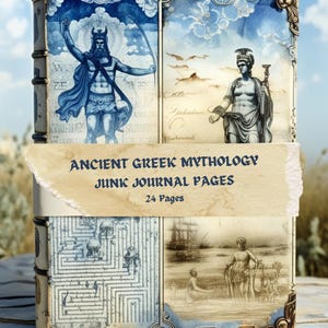 Pages de journal indésirable de la mythologie grecque antique, téléchargement numérique, créatures mythiques fournitures de scrapbooking imprimables, dieux et déesses grecs