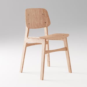 Modern Oak Wooden Chair 3D Model (Digital Download)