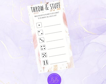 Karta wyzwania oszczędnościowego Throw & Stuff