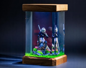 グラフェス ライト ニーア NieR Automata 2B ブラックボックス - 3Dナイトライト USB LEDテーブル