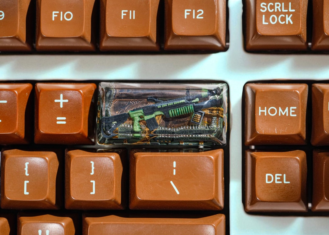 Custom Gun-inspired Keycap – Handmade Resin Keycap for Mechanical ...