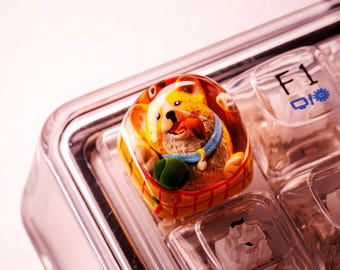 Schattige hond keycap voor mechanische toetsenborden – handgemaakte hars keycap – puppy ambachtelijke keycap – cadeau voor gamers en toetsenbordliefhebbers, cadeau voor