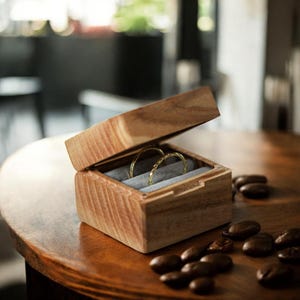 Unique Resin ENGAGEMENT RING BOX from epoxy and wood, Engagement ring holder for elegant ring,  Anniversary Day gift for her, Wife Gift
