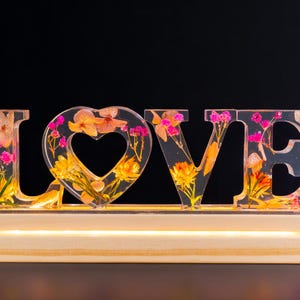 Custom Resin Letter Lamp – Personalized Alphabet Night Light | Handmade Epoxy Letter Light | Unique Gift for Birthday, Wedding, Home Decor