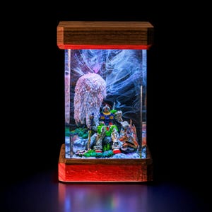 Handmade Gundam 3D LED Lamp: Anime Desk Decor, Gamer Gift
