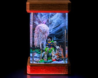 Handmade Gundam 3D LED Lamp: Anime Desk Decor, Gamer Gift