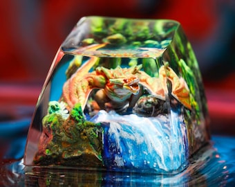 Dragon Backlit Artisan Keycap Custom SA Profile Keycap for Cherry MX Mechanical Keyboards Anime-Inspired Handmade Gaming Keycap Gift for Him