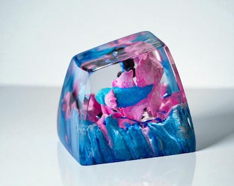 Handmade Koi Fish Resin Keycap: Japanese Artisan Cherry MX Keyboard
