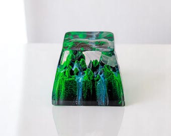 Mystical Forest Artisan Keycap: Anime Green Resin Keyboard Cap
