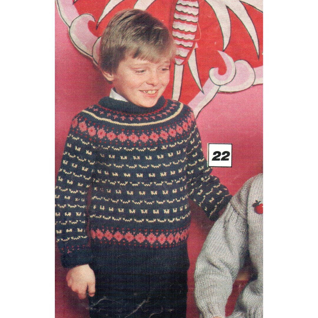 Sweater for Boy - Knitting Pattern PDF Instant Download (vintage 1983 ...