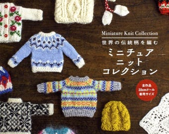 A collection of miniature knitted items for 22cm dolls. Japanese handicraft book (in Chinese), Knitting book PDF instant download,