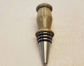 Stainless Steel Bottle Stopper with Turned Birch Wood Top