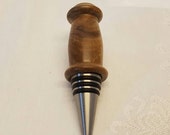 Stainless Steel Bottle Stopper with Turned Maple Top