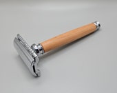 DE Safety Razor with Chery wood handle