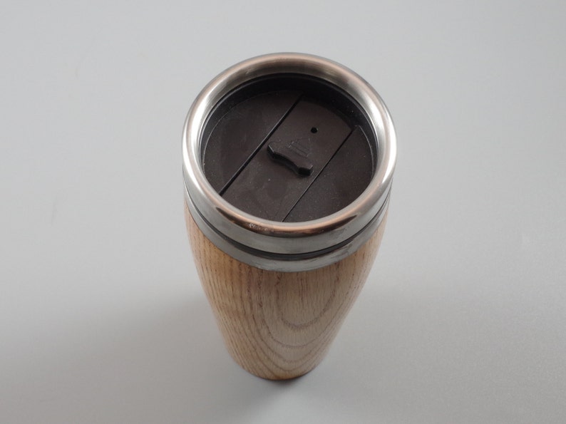 Travel Mug Made From Oak Wood Etsy