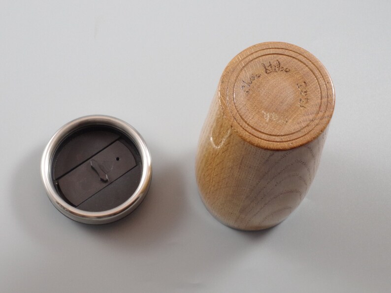 Travel Mug Made From Oak Wood Etsy