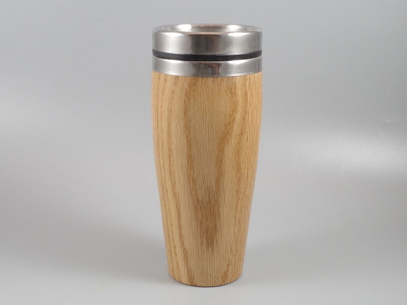 Travel Mug Made From Oak Wood Etsy