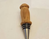 Stainless Steel Bottle Stopper with Turned Mountain Ash wood Top