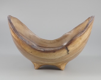 Natural Edge Bowl with Carved feet made from Walnut wood