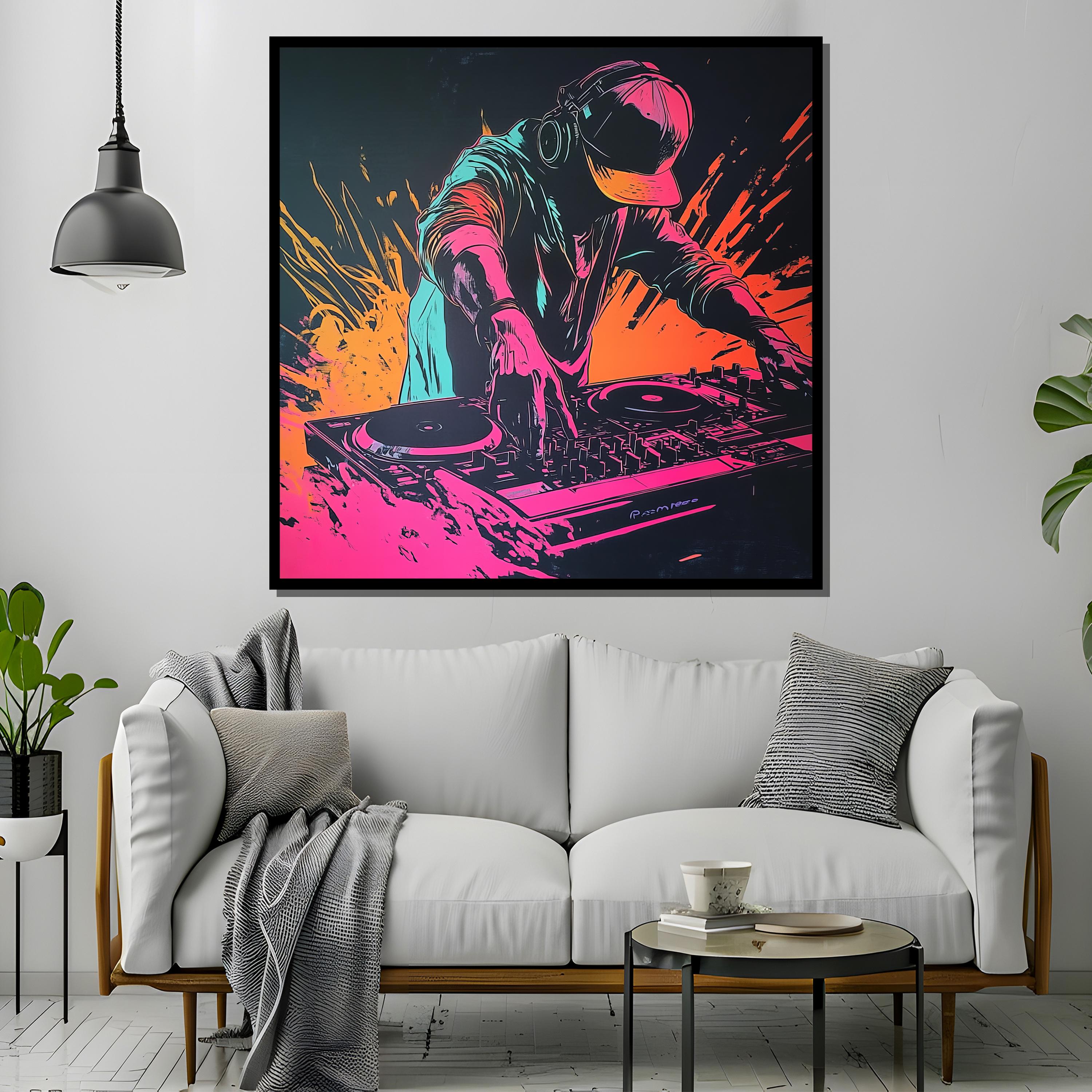 アート・デザイン・音楽 A New Design for Living Neon DJ Canvas Print – Vibrant Music Party Wall Art - Etsy