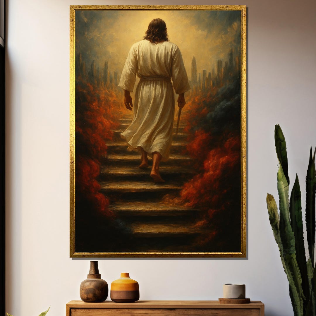 Jesus Walking to Light Canvas Painting – Inspirational Christian Art - Etsy