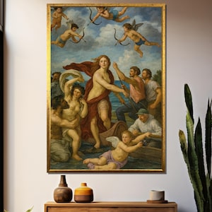 The Birth of Venus – Classical Renaissance Canvas Painting with Cherubs and Mythological Figures, Timeless Art Gift