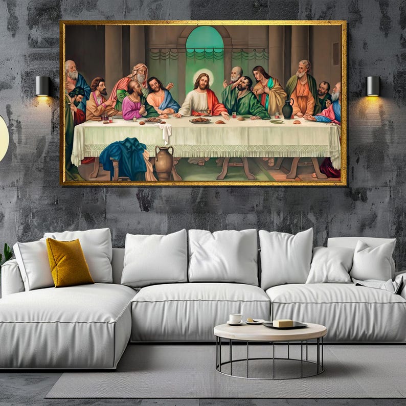 The Last Supper Canvas Painting – Jesus and Disciples Wall Art Gift for ...