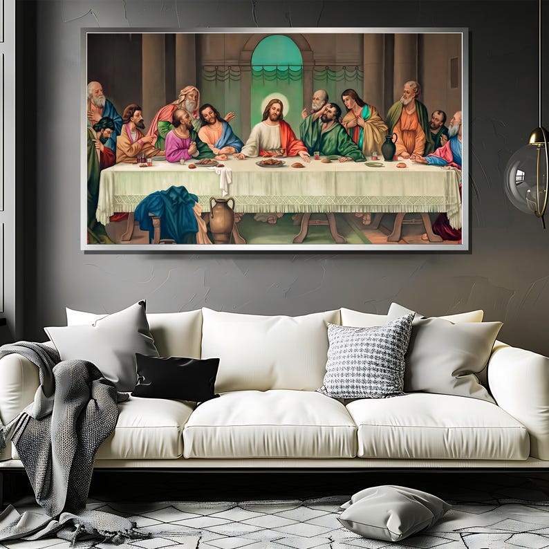 The Last Supper Canvas Painting – Jesus and Disciples Wall Art Gift for ...