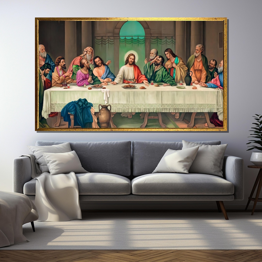 The Last Supper Canvas Painting – Jesus and Disciples Wall Art Gift for ...