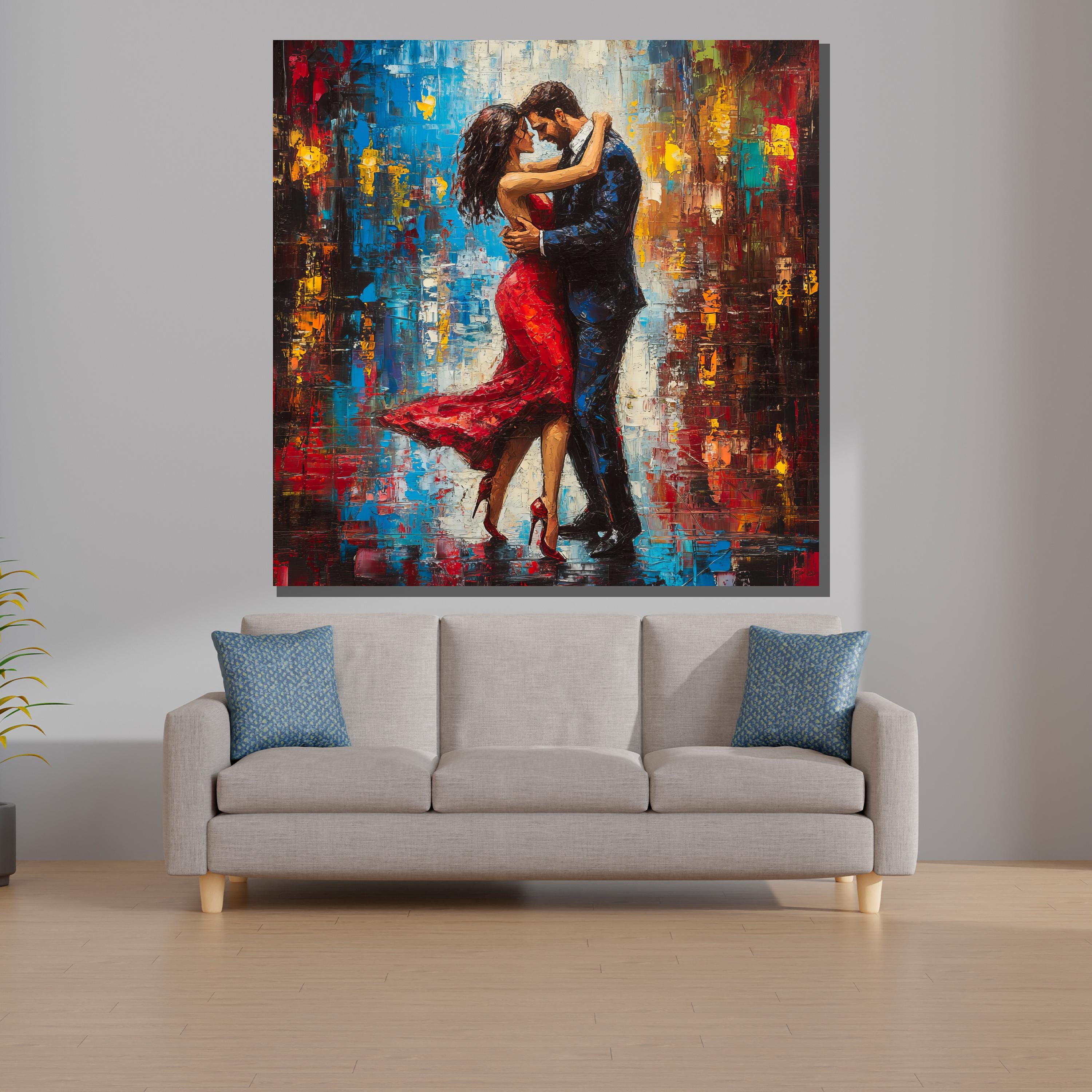 Image vectorielle de stock de Couple Dancing Art Deco Retro Tango 219887875