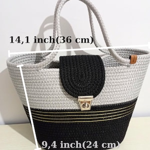 Sac fait main en corde de coton, sac à bandoulière écologique, fourre-tout de plage multicolore, sac à main minimaliste de tous les jours, cadeau parfait pour les femmes et les amoureux